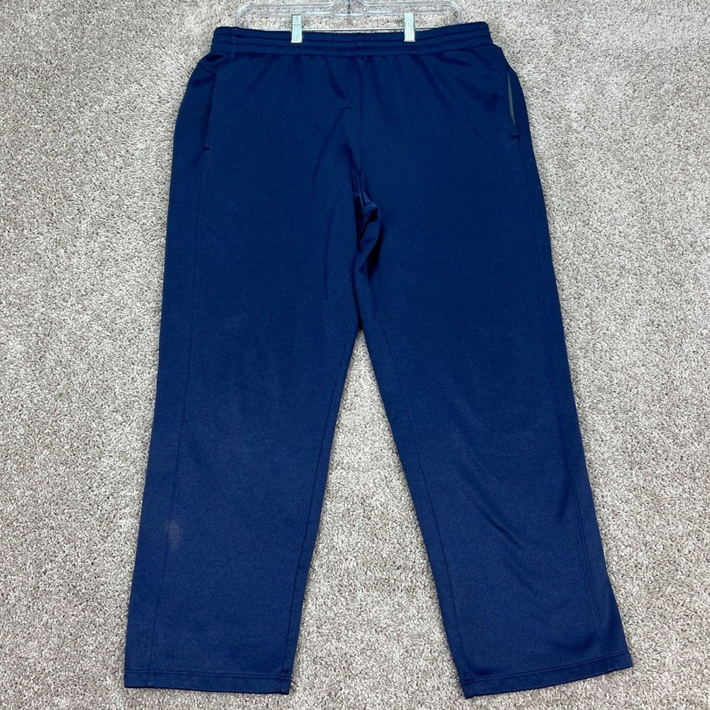 Tek‎ Gear Training Pants Mens Medium Navy Blue Elastic Waist Fleece Flat Front